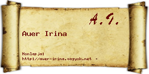 Auer Irina névjegykártya